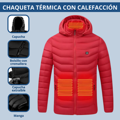 Chaqueta Calefactable USB Hombre - 9 Áreas de Calor