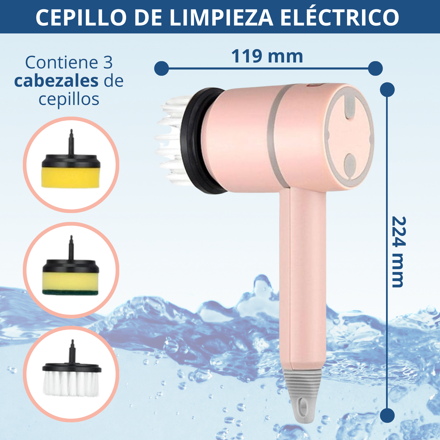 Cepillo Eléctrico Inalámbrico Automático USB para Limpieza