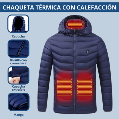 Chaqueta Calefactable USB Hombre - 9 Áreas de Calor