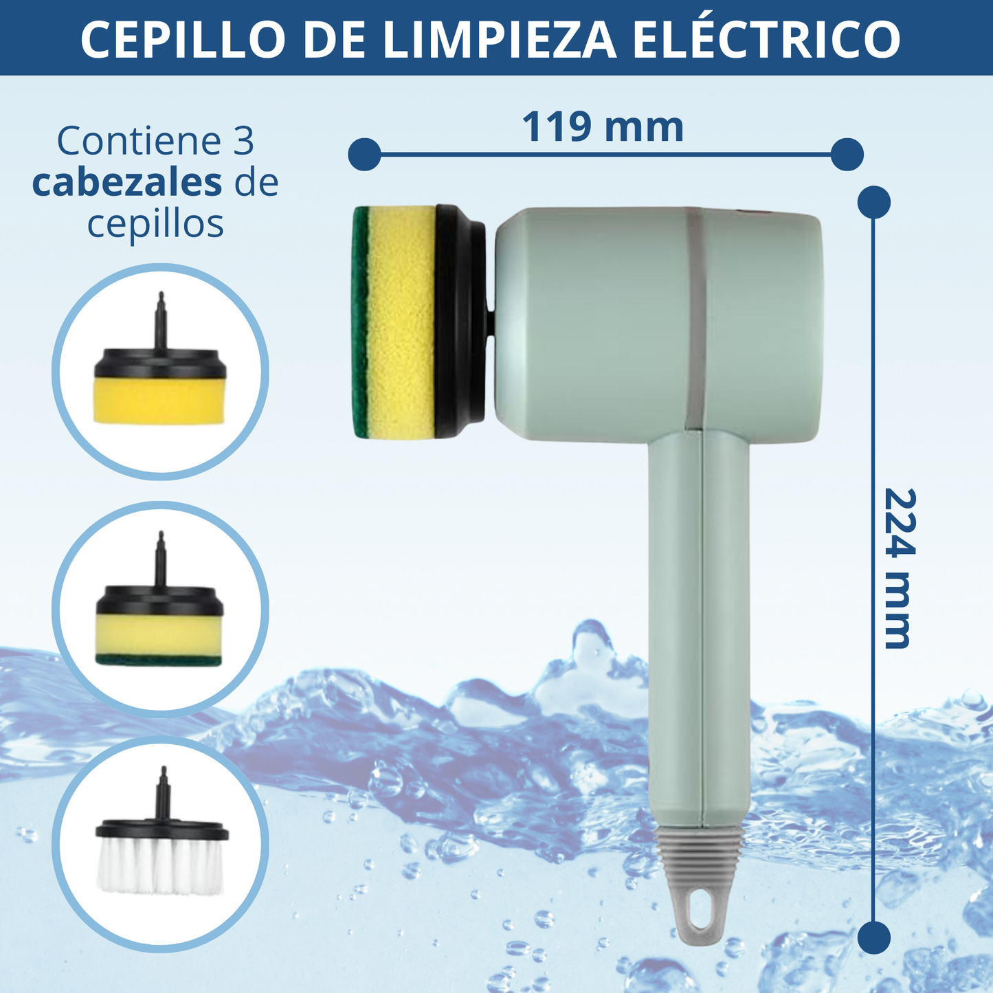 Cepillo Eléctrico Inalámbrico Automático USB para Limpieza